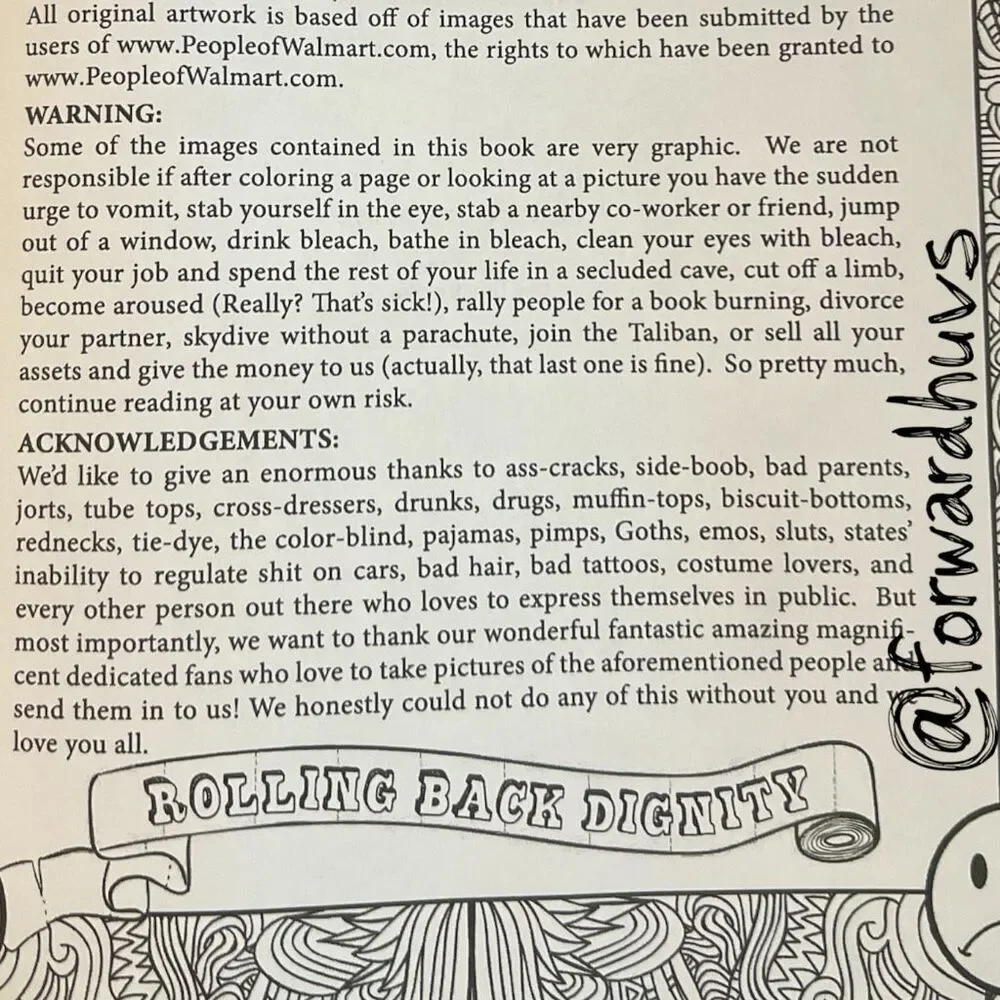 People of Walmart Adult Coloring Book - Preowned but Unused